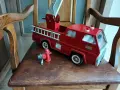 Ретро ламаринена играчка количка  пожарна Tonka , снимка 8