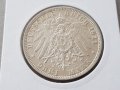 3 марки 1911 D Бавария Германия Рядка Сребърна монета