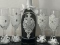 Сватбен комплект с 4 чаши, снимка 4