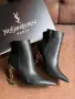 Yves Saint Laurent дамски черни боти на ток, снимка 3