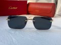 Cartier мъжки слънчеви очила с дървени дръжки, снимка 2