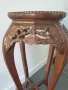 76см конзолна маса дърворезба-мрамор/дървена масичка-пиедестал-поставка за саксия, снимка 4