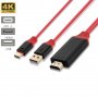 USB Type-C към HDMI кабел  за връзка на Android смартфон/телефон/проектор с телевизор/монитор , снимка 1 - Кабели и адаптери - 33756746