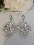 Обеци бели кристали 001, снимка 2