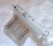 Винтидж френска стъклена спринцовка Flamiver и унгарски винтидж игли Medicor Record. , снимка 7
