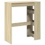 vidaXL Бар маса с рафтове, дъб сонома, 90x40x103,5 см, инженерно дърво, снимка 6