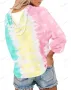 Нов дамски суичър с качулка Tie Dye, 3цвята , снимка 4