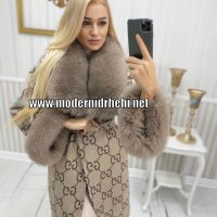 Дамско луксозно палто кашмир вълна лисица Gucci код 84, снимка 1 - Палта, манта - 35155614