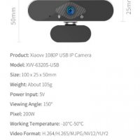 Xiaovv 1080P USB Webcam IP Camera 150° Ultra Wide Angle, снимка 5 - Други - 31504776