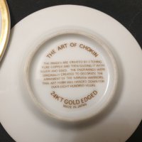 Мини колекционерска чиния The Art Of Chokin  гравирани с медно злато и сребро, снимка 3 - Други ценни предмети - 40339129