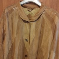 Продавам макси естествен велур палто цвят горчица, снимка 4 - Палта, манта - 42498323