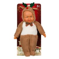 Голяма кукла бебе с коледен костюм на еленче, 50см, снимка 4 - Кукли - 42793345