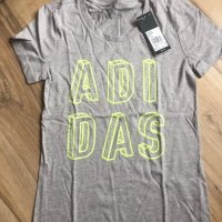 Чисто нова оригинална памучна дамска тениска Adidas! XS, снимка 1 - Тениски - 30734380