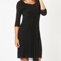 Черна елегантна рокля с воал марка ODM , снимка 1 - Рокли - 29018850