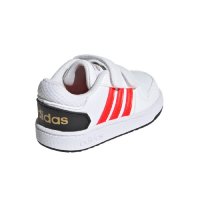 НАМАЛЕНИЕ!!!Бебешки спортни обувки ADIDAS HOOPS Бяло с червени ленти, снимка 3 - Детски маратонки - 35315526