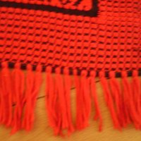 Червена  тъкана покривка килим памучни конци, снимка 5 - Антикварни и старинни предмети - 34518969