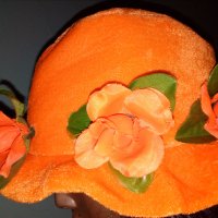 Неоновооранжева шапка с цветя за Хелоуин или карнавал, снимка 4 - Комплекти - 30593292