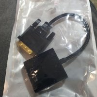 Преходник DVI-D M 24+1 към VGA F, Черен, снимка 1 - Кабели и адаптери - 39296014