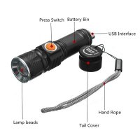 Мощен работен ръчен LED фенер зарядно USB за къмпинг палатка автомобил, снимка 9 - Къмпинг осветление - 29104429