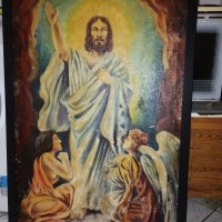Стара маслена картина платно Икона ХРИСТОС- УНИКАТ -ГОЛЯМА, снимка 17 - Други ценни предмети - 34168994
