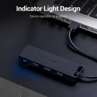 VENTION 4-портов USB 3.0 хъб, снимка 7 - Кабели и адаптери - 35392455