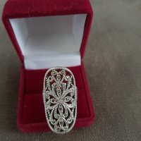 Старинни, сребърни пръстени и синджири., снимка 2 - Пръстени - 34674968
