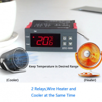 Цифров контролер за температура  с 1 сензор, термостат, терморегулатор 220V, снимка 6 - Друга електроника - 36464668