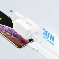 Anker Powerport III Mini 30W PIQ 3.0 USB-C бързо зарядно устройство, 5V, 9V, 12V, 20V-1.5 A, снимка 5 - Оригинални зарядни - 40047926