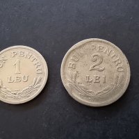 Монети. Румъния. Стари румънски леи. 1  и 2 леи. 1924 година., снимка 1 - Нумизматика и бонистика - 36797238