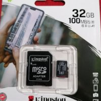 Micro Sd Hc Kingston 32 gb клас 10 с адаптер, снимка 1 - Карти памет - 31436840