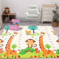 4137 Сгъваемо детско килимче за игра, топлоизолиращо 180x200x1cm - Жираф и Цифри, снимка 3 - Други - 44615700