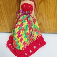 Разкошна плетена рокля за барби 3 + подарък кукла, снимка 1 - Кукли - 34103074