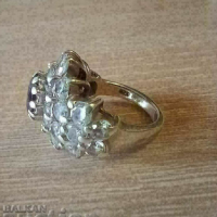 Голям сребърен пръстен с камъни, снимка 3 - Пръстени - 44685997