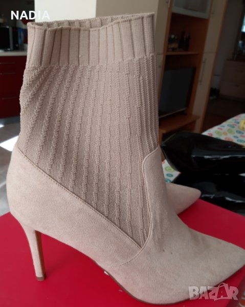 Боти ековелур и текстил, снимка 1