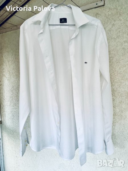 Бяла риза LACOSTE оригинал, премиум-памук, снимка 1