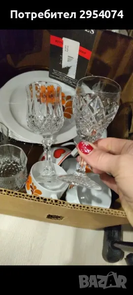 кристални чаши за ракия и за вино 30лв за кт, снимка 1