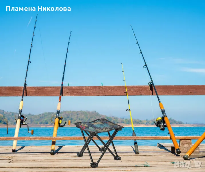 Преносима сгъваема табуретка за къмпинг, туризъм, риболов, плаж, снимка 1