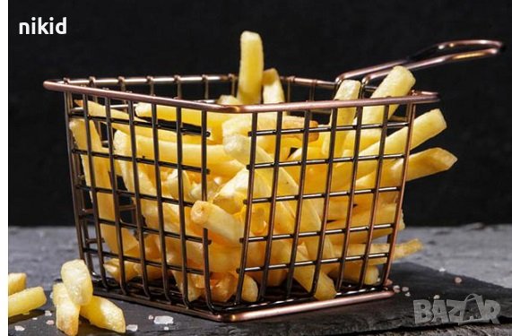 Кошничка за сервиране на пържерни картофки картофи чипс, снимка 1