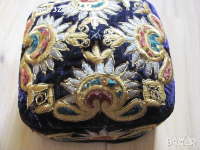 Антикварна шапка тюбетейка, сърма, пайети, снимка 1