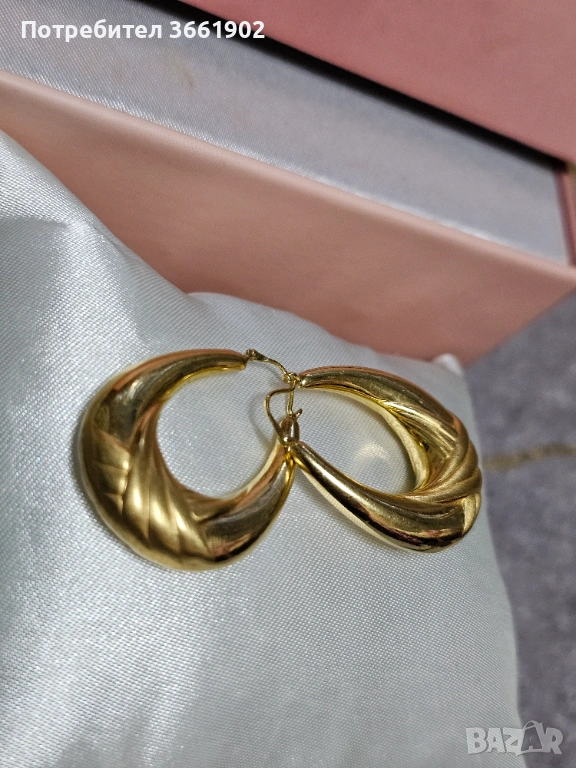 Позлатени обеци  7 грама с печат , снимка 1