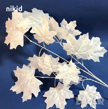 Клон клонка изкуствени есенни бели листа Чинар декоративни украса декор , снимка 1