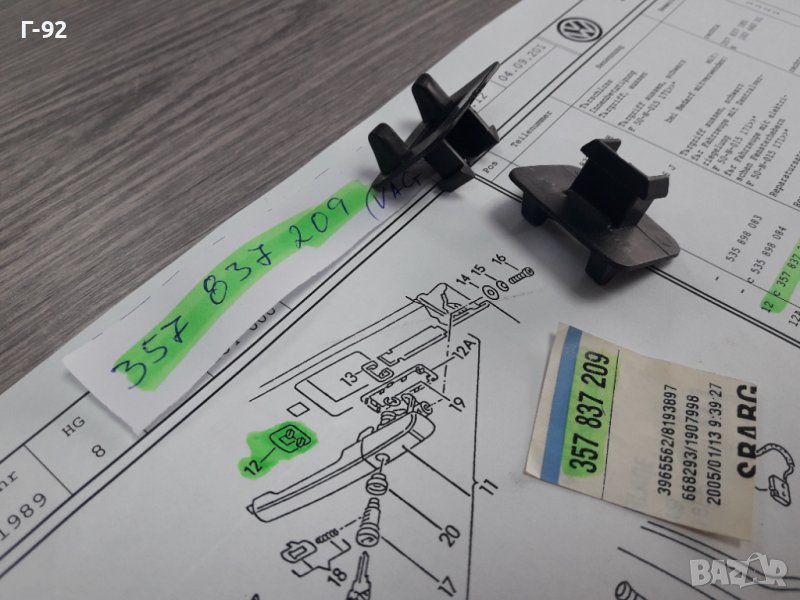 357837209**NEU**VAG**ОСНОВА НА ДРЪЖКАТА ЗА ВРАТИТЕ **, снимка 1