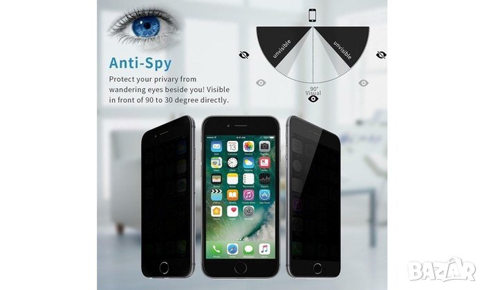 Privacy Anti-Spy противоударен протектор от закалено стъкло за Samsung J3/J5/А5 2016, снимка 1