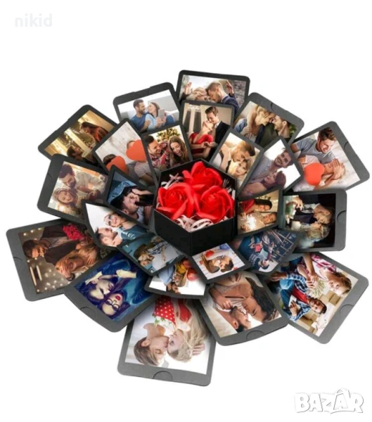 Многоъгълна Експлодираща кутия празна за снимки албум подарък подаръци картонена, снимка 1