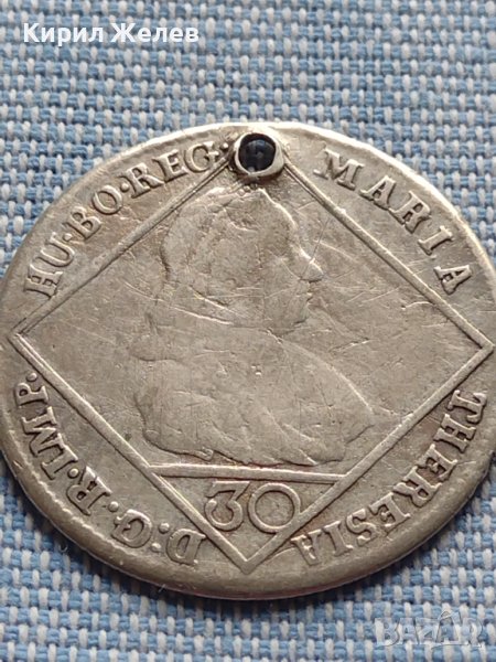 Сребърна монета 30 кройцера 1769г. Мария Терезия Виена Свещена Римска Империя 26773, снимка 1