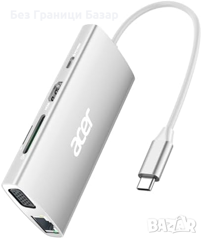 Нов Acer Бърз USB C Хъб 4K HDMI, 5Gbps USB 3.1, PD 100W за MacBook, снимка 1