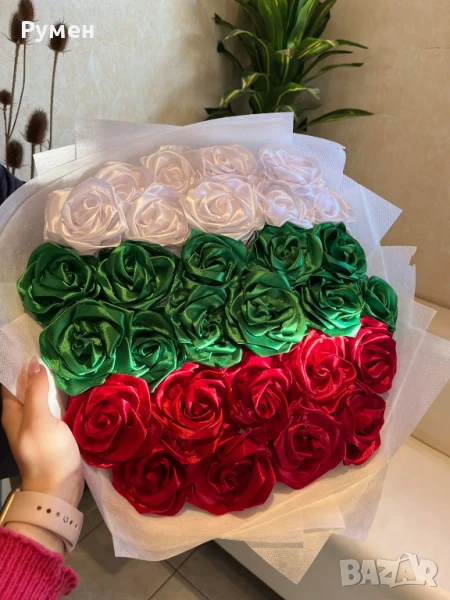Букети от вечни рози (сатенени рози)., снимка 1