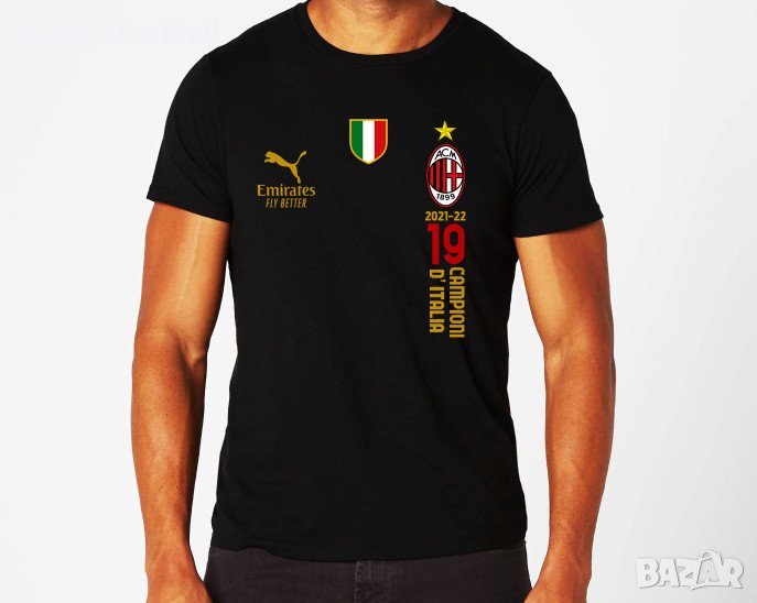 Тениска на AC Milan Шампион на Италия! AC Milan CAMPIONI D'ITALIA 2021/22!, снимка 1
