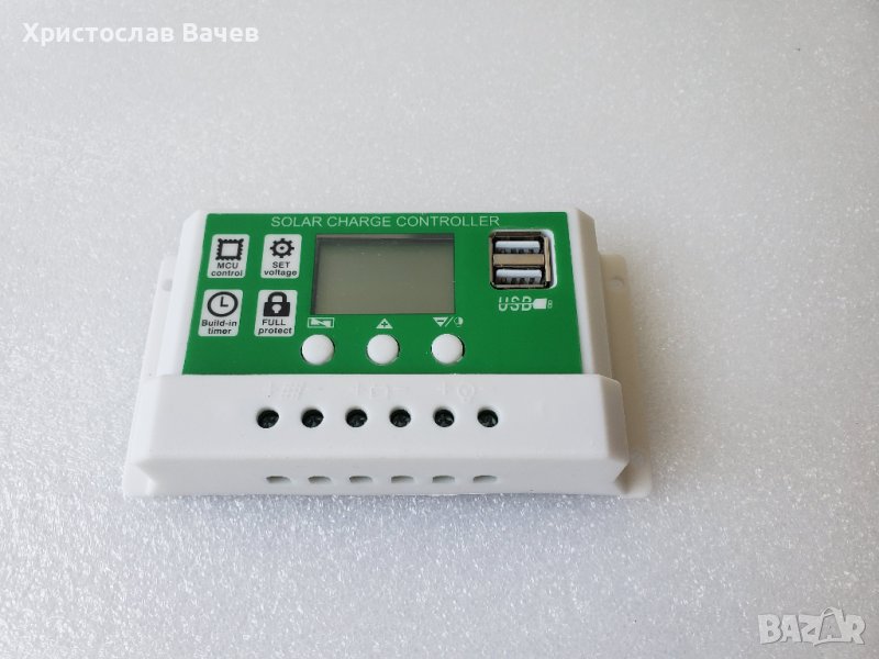 30A 12/24V Соларен заряден контролер W88-C, LCD, 2 X USB, снимка 1