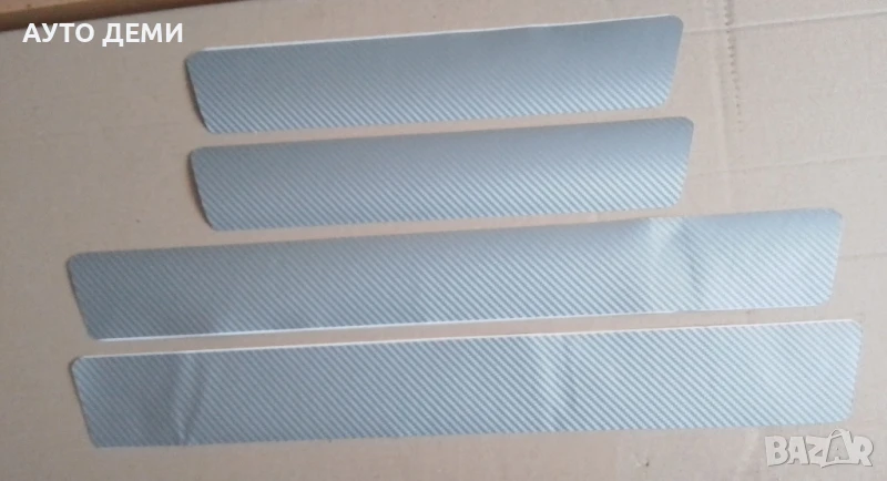 Комплекти карбон стикери за прагове и задна броня на кола различни цветове, снимка 1